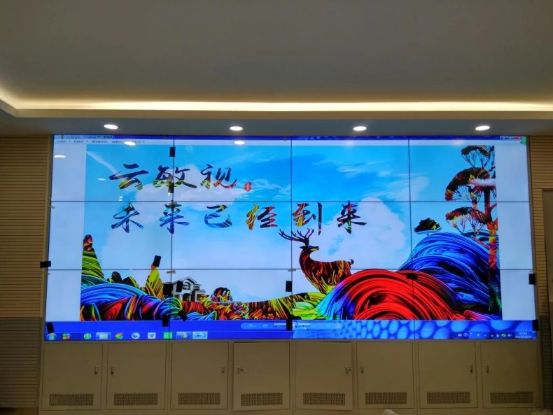 山东OPPO济南旗舰店云敏视拼接屏安装完毕